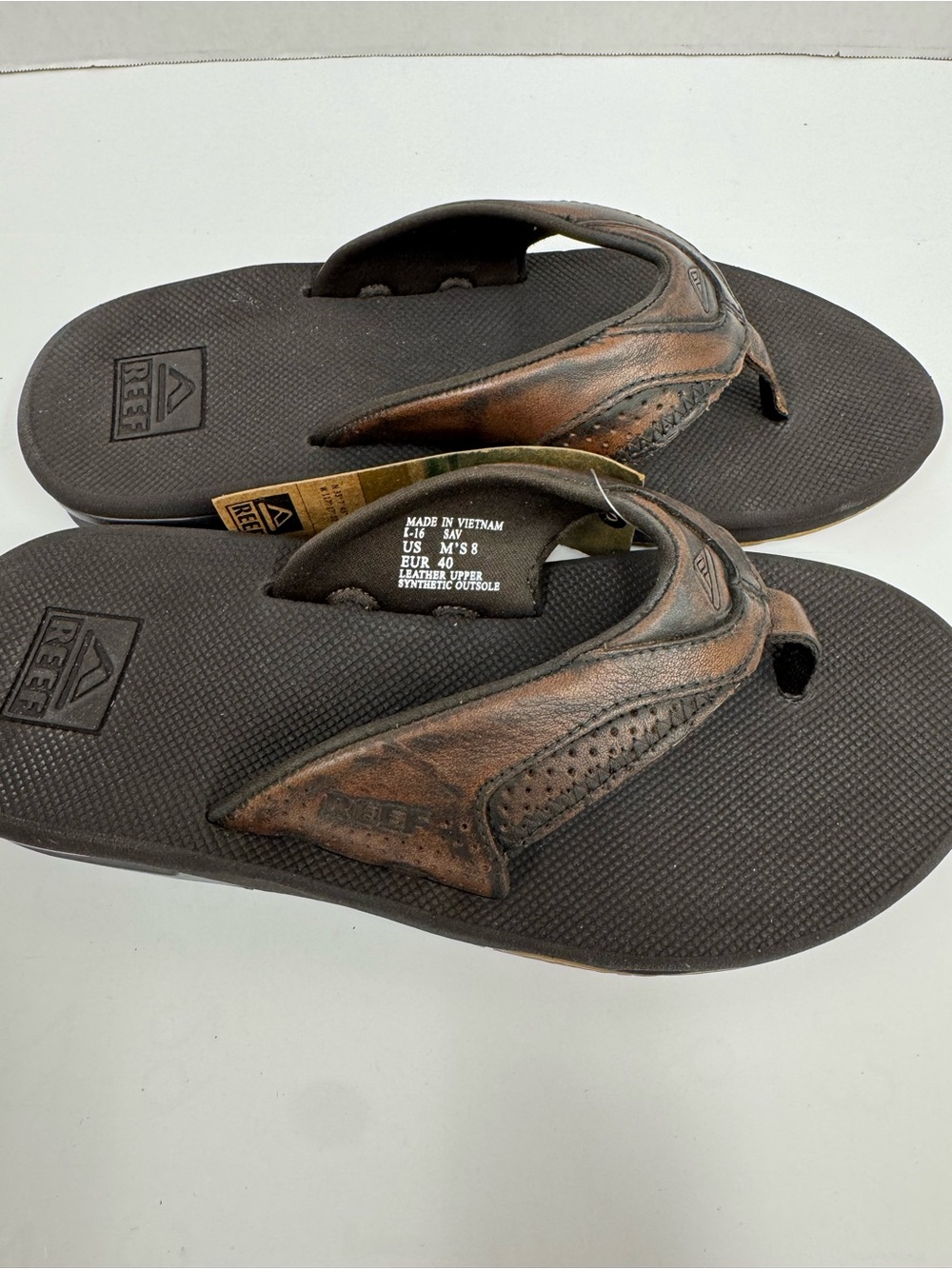 REEF Men's Leather Fanning Lux - Vintage Brown - New
